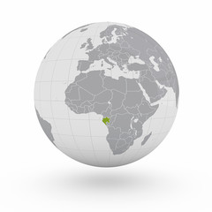 Mappamondo Africa Gabon