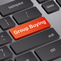 Fototapeta premium group buying concept with computer keyboard