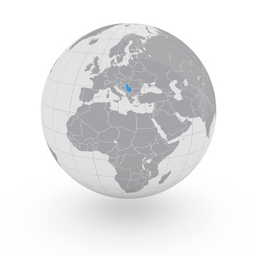 Mappamondo Europa Serbia