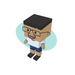 block isometric cartoon character