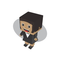 block isometric cartoon character