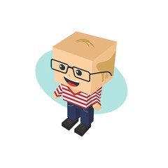 block isometric cartoon character