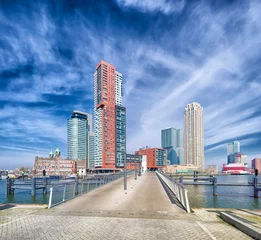 Deurstickers Rotterdamse skyline © hansenn