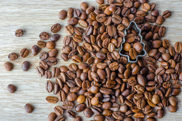 coffee beans and Christmas tree