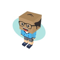 block isometric cartoon character