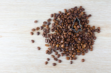 coffee beans and Christmas tree