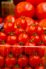fresh tomatoes on market