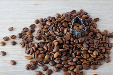 coffee beans and Christmas tree