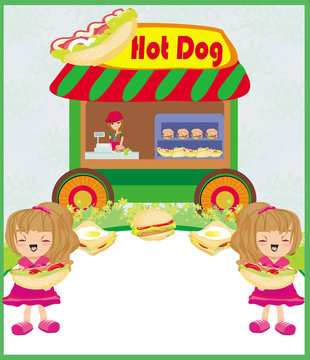 hot dogs abstract card