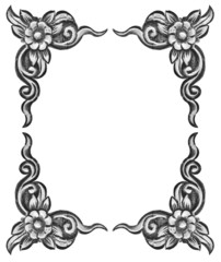 flower carved frame