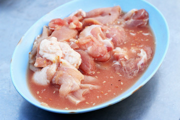 Marinated pork for sukiyaki - asia food