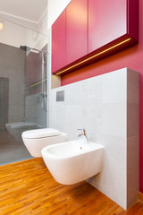 Interior of contemporary bathroom