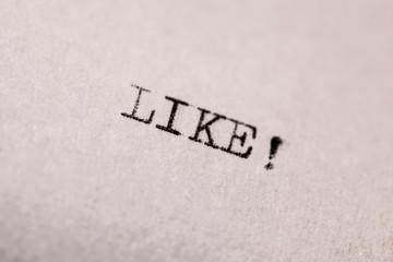 old typewriter with text like