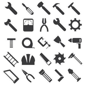 mechanical equipment icons set