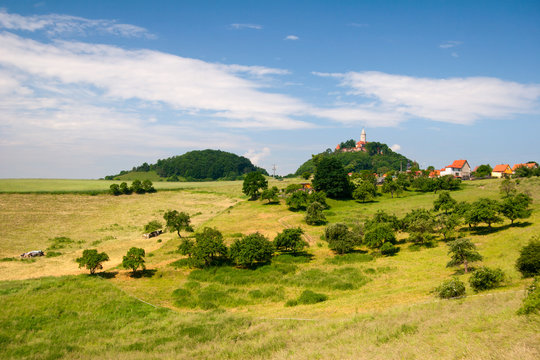 Sommerlandschaft bei Seitenroda mit Leuchtenburg