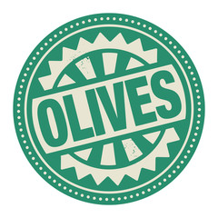 Abstract stamp or label with the text Olives written inside