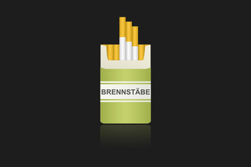 Zigarrettenschachtel Brennstäbe