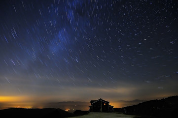 Startrails and blue night
