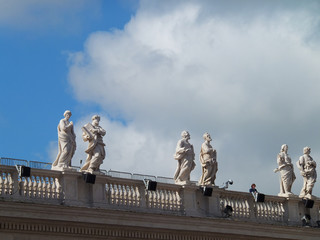 statues of saints around St. Peter's Square in Vatican City