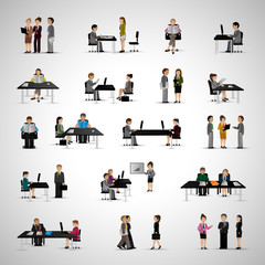 Obraz premium Business People - Isolated On Gray Background