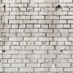 Old painted white Brick wall background