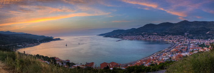 Panoramic Sunset View - Samos, Greece - obrazy, fototapety, plakaty