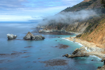 Cliffs next to McWay Falls - Big Sur State Park, California, USA