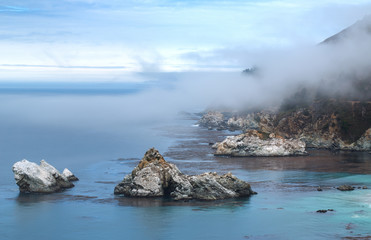 Cliffs next to McWay Falls - Big Sur State Park, California, USA