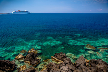 Cruise Ship Beyond Reef