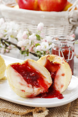 Baked apples stuffed with jam