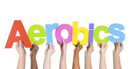 Diverse Hands Holding the Word Aerobics