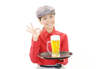 笑顔のウェイトレス