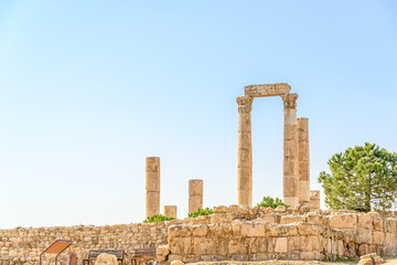 Temple of Hercules in Amman Citadel, Al-Qasr site, Jordan.