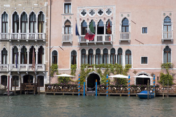 Old buildings on the Grand Canal in Venice