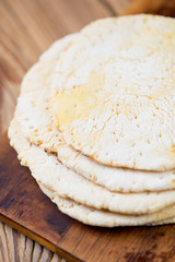 Mexican flatbread - tortillas, vertical shot