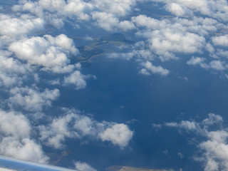 Fototapeta na wymiar vue aerienne danemark depuis avion