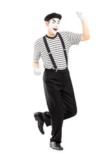 Male street performer dancing