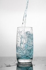 Water splashing in a glass