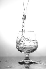 Water splashing in a glass
