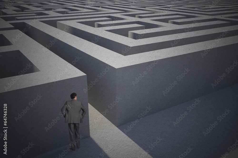 Poster composite image of businessman with hands on hips