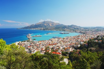 Fototapeta na wymiar View of the main town of Zakynthos, Greece