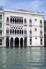Fototapeta na wymiar Old buildings on the Grand Canal in Venice