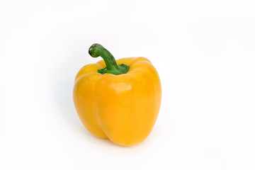 yellow pepper against white background