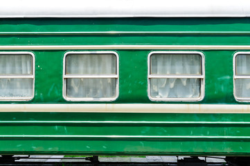 green window of old train