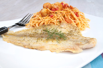 capellini aux sint-jacques et crevettes