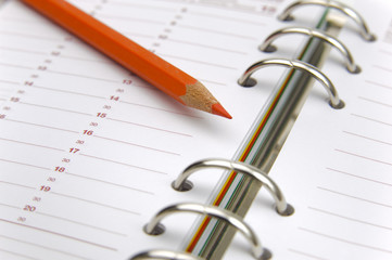 Terminkalender mit Rotstift