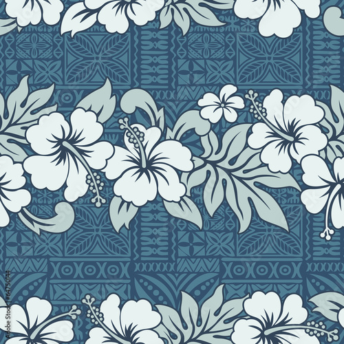 "Traditional Hawaiian wallpaper - vector seamless pattern" Stock image and royalty-free vector
