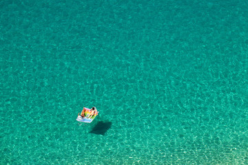 Top view of the beautiful turquoise sea .Calabria - Italy .