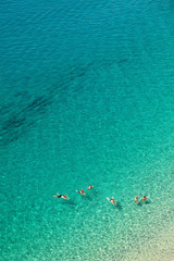 Top view of the beautiful turquoise sea .Calabria - Italy .