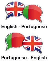 English - Portuguese translator clouds